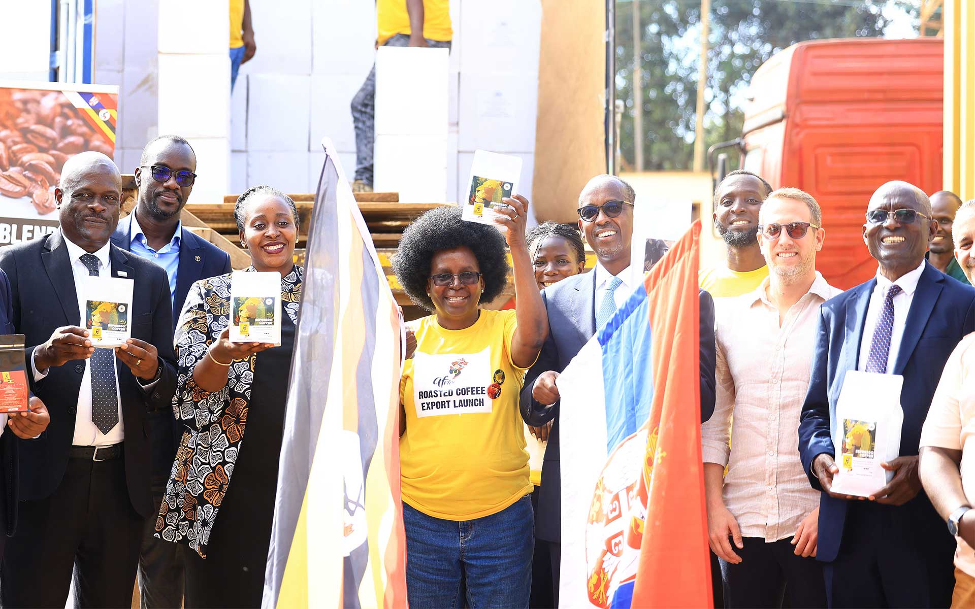 Uganda Exim limited supports flag-off of first roasted coffee export to Serbia